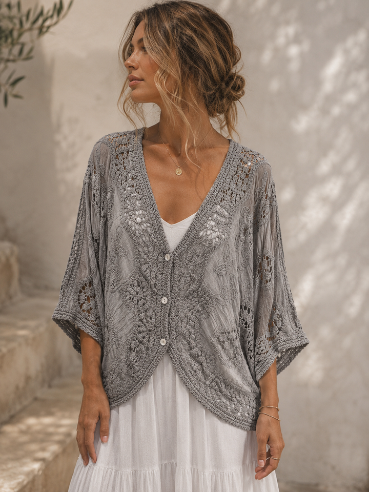 Chia Crochet Batwing Cardigan Mocha