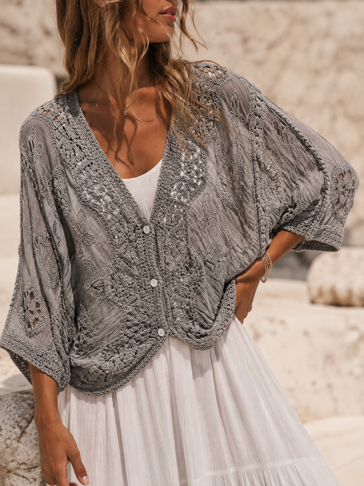 Chia Crochet Batwing Cardigan Mocha
