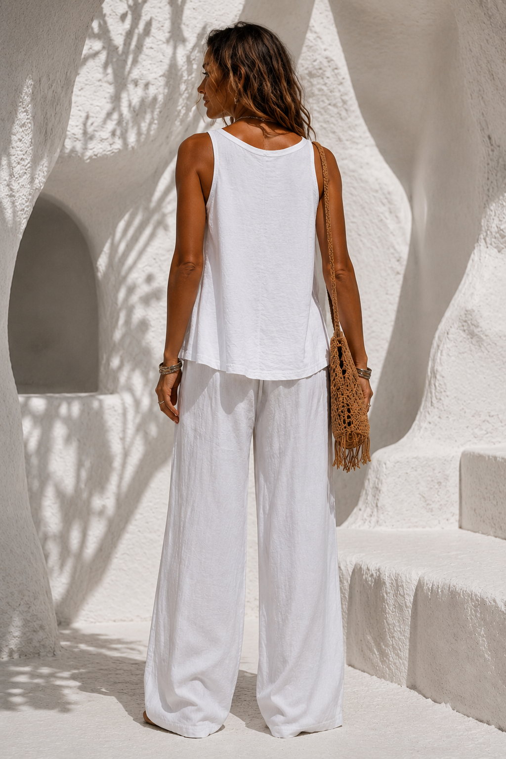Narla Necklace Sleeveless Top White