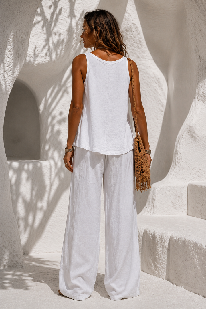 Narla Necklace Sleeveless Top White