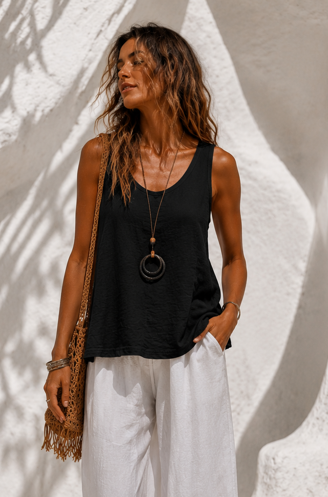 Narla Necklace Sleeveless Top Black