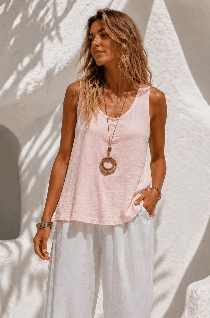 Narla Necklace Sleeveless Top Pink