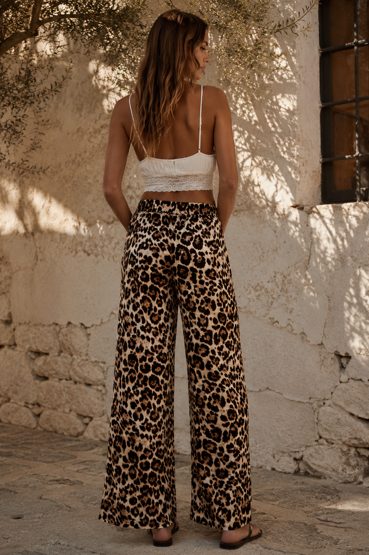 Milana Silky Leopard Print Trousers