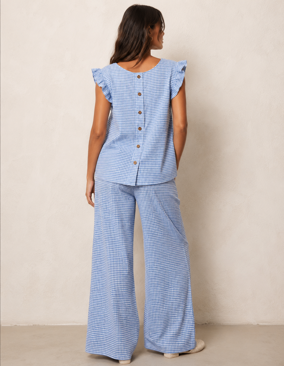 Elettra Gingham Co Ord Set Blue