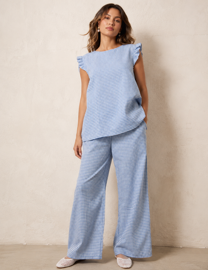 Elettra Gingham Co Ord Set Blue