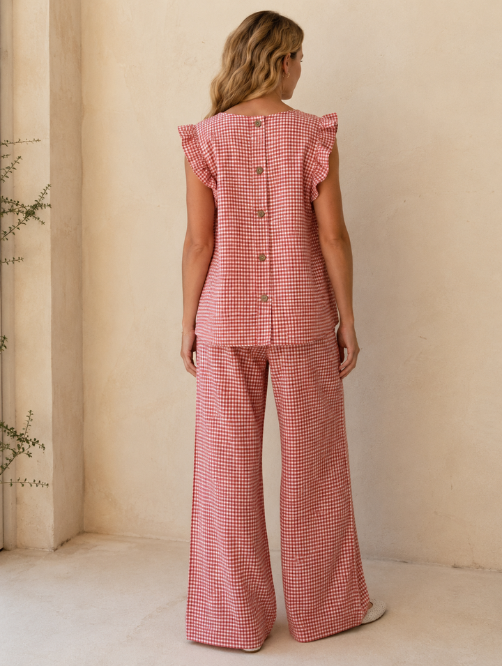 Elettra Gingham Co Ord Set Strawberry