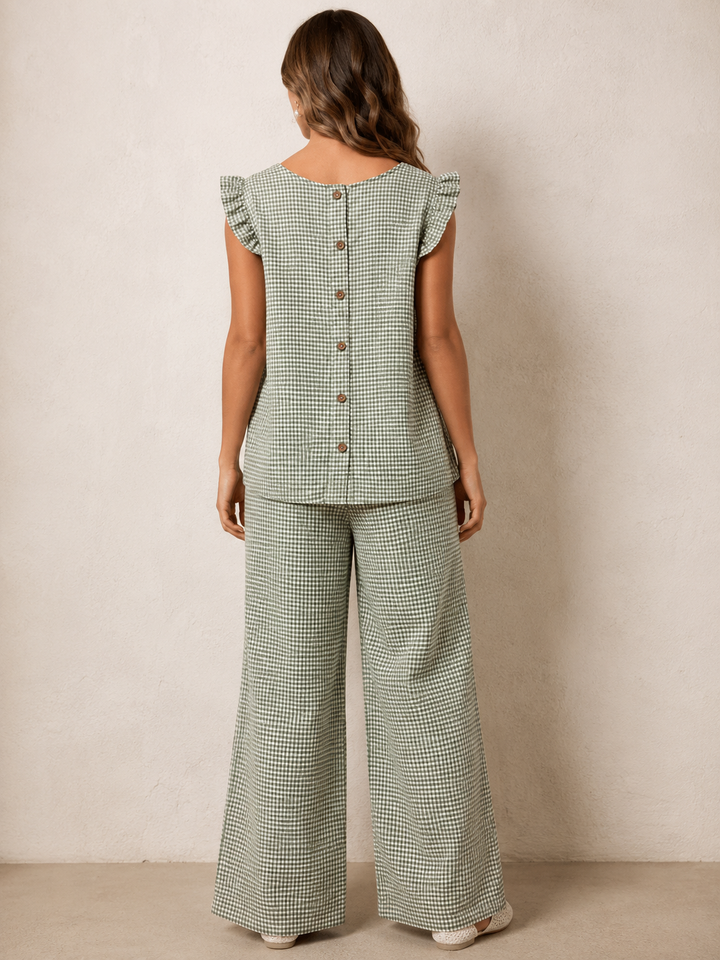Elettra Gingham Co Ord Set Sage