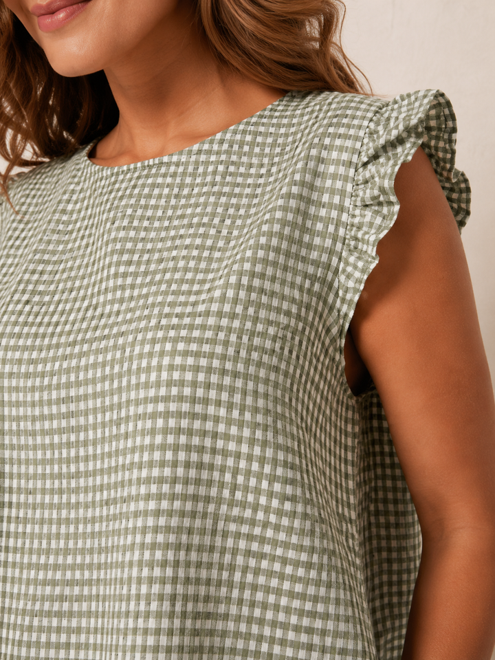 Elettra Gingham Co Ord Set Sage