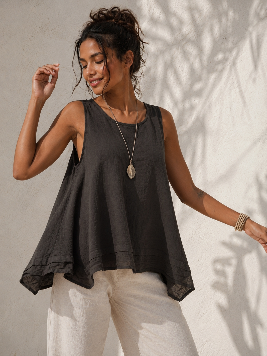 Gianna Sleeveless Top Chocolate