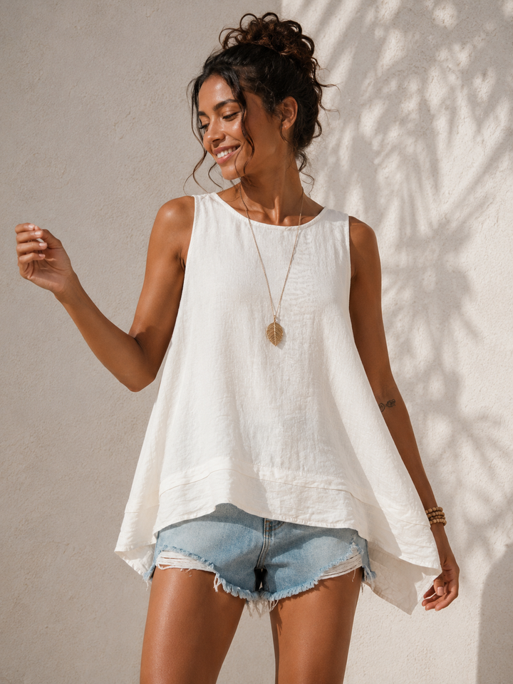 Gianna Sleeveless Top Cream