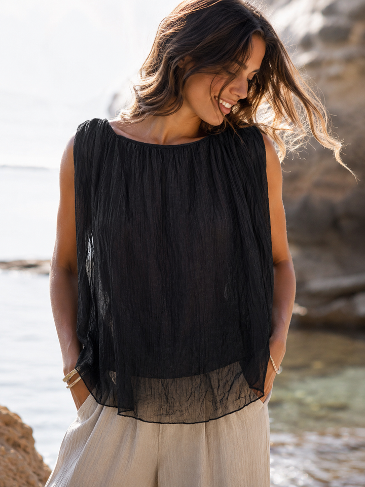 Concetta Crinkle Top Black