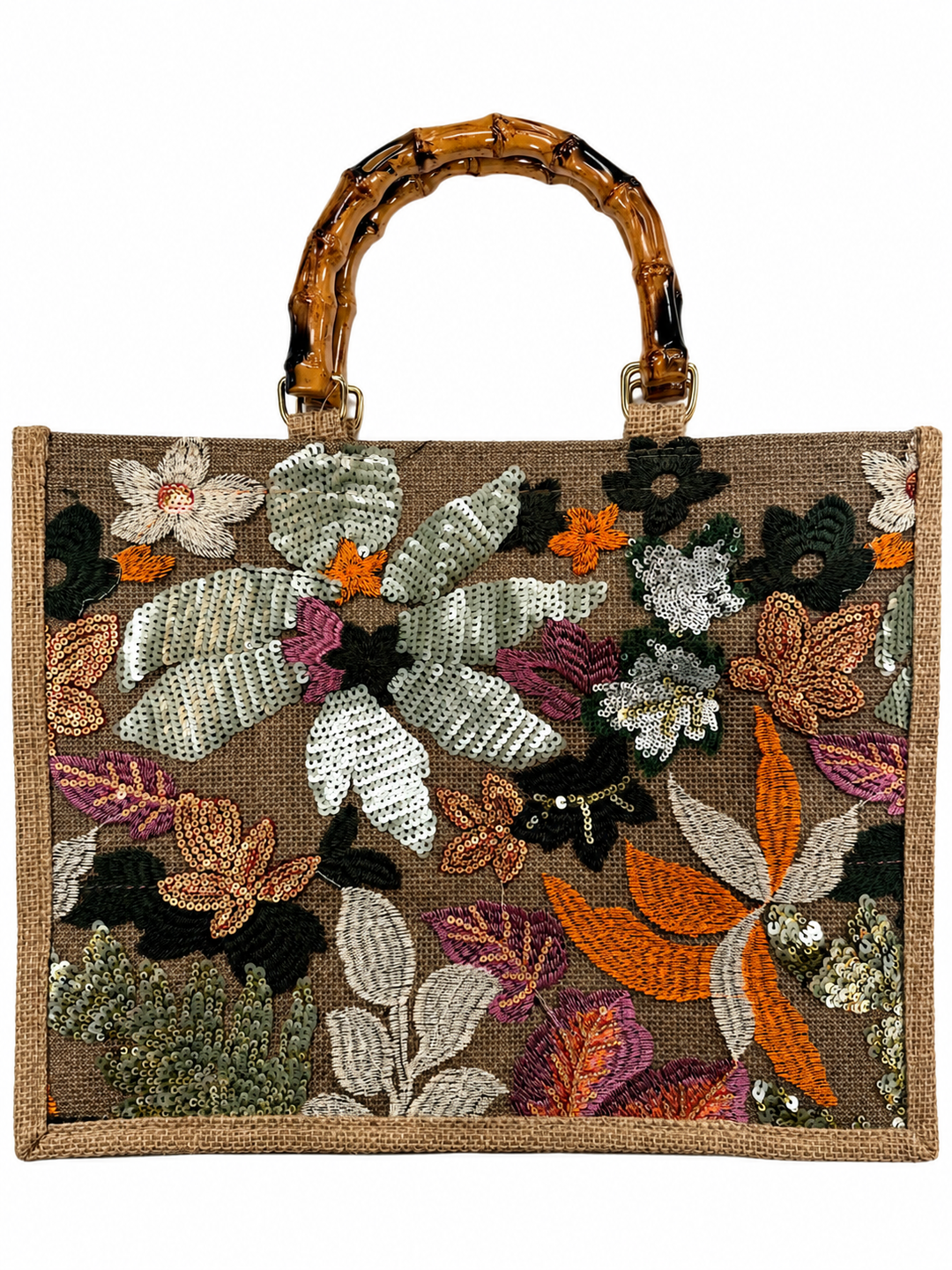 Melba Floral Embellished Bag Sage