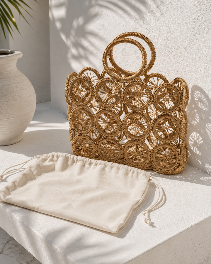 Calia Circle Raffia Bag Natural