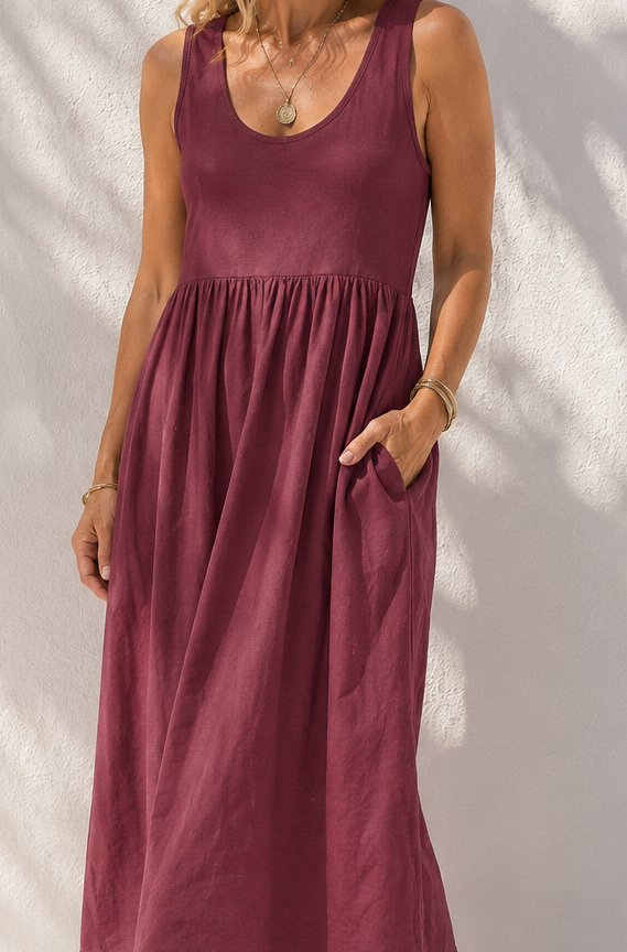 Charlotte Midi Dress Plum