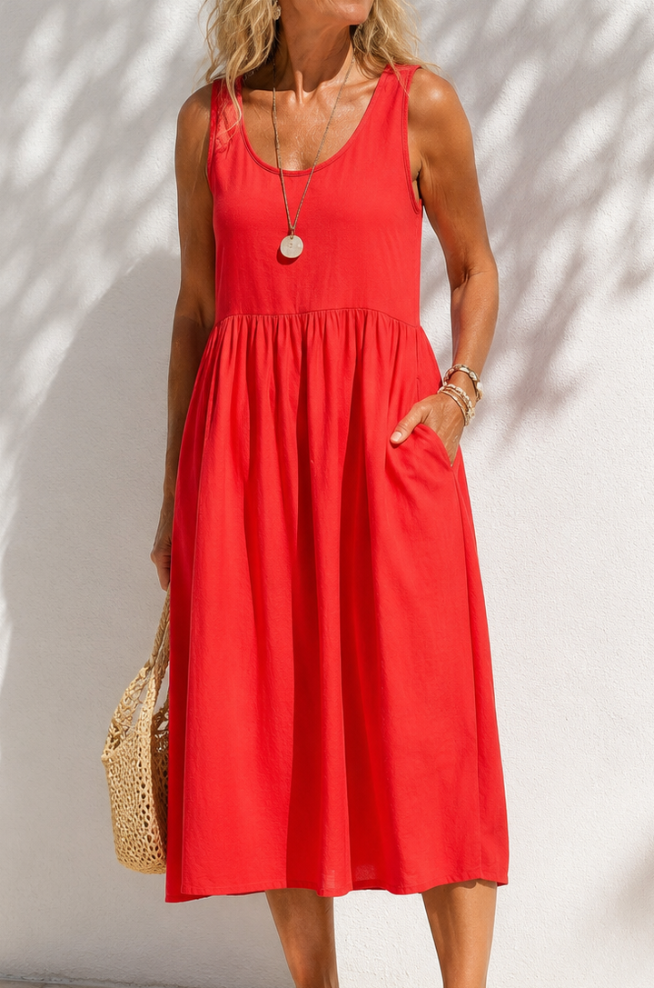 Charlotte Midi Dress Red
