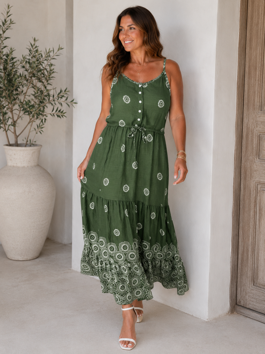 Umari Maxi Dress Khaki