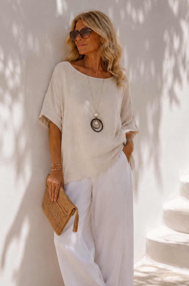 Monique Necklace Top Beige