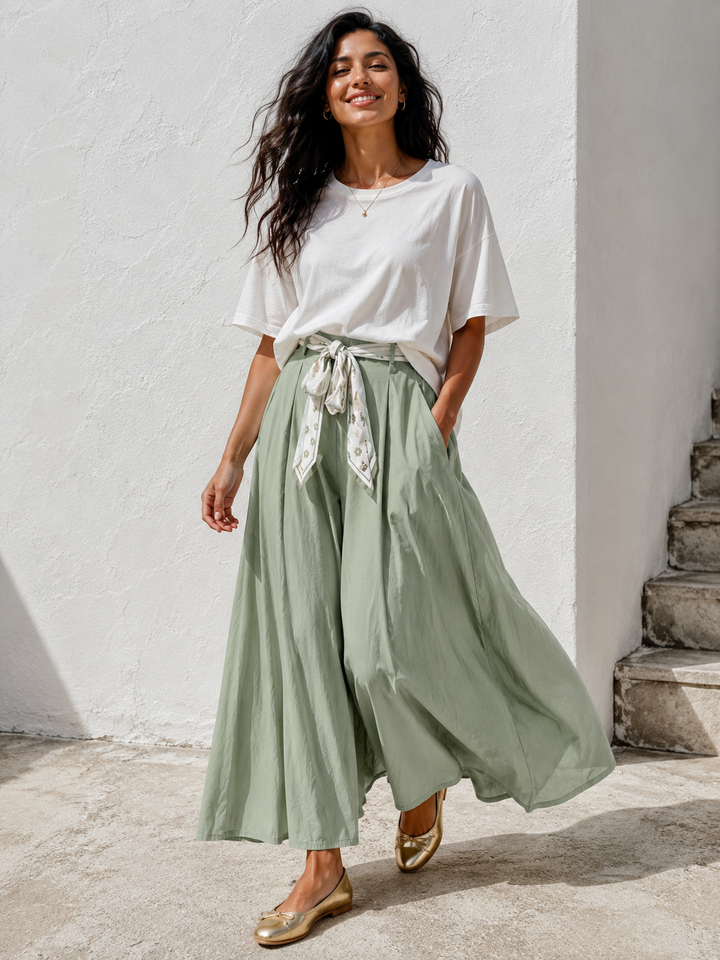Daisy Tie Culottes Khaki