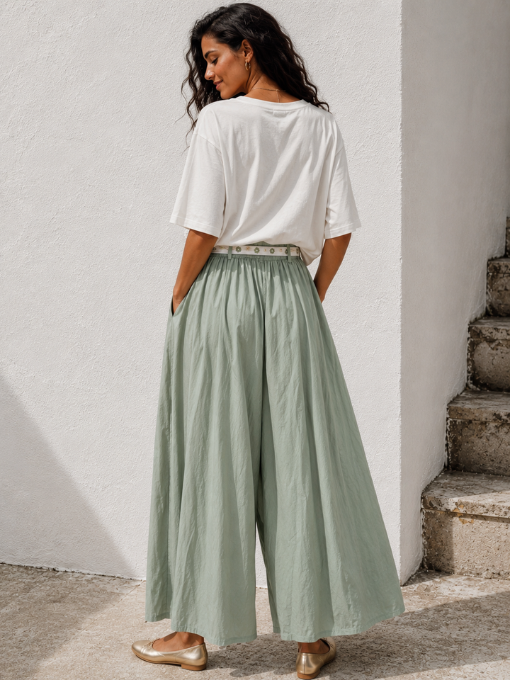 Daisy Tie Culottes Khaki
