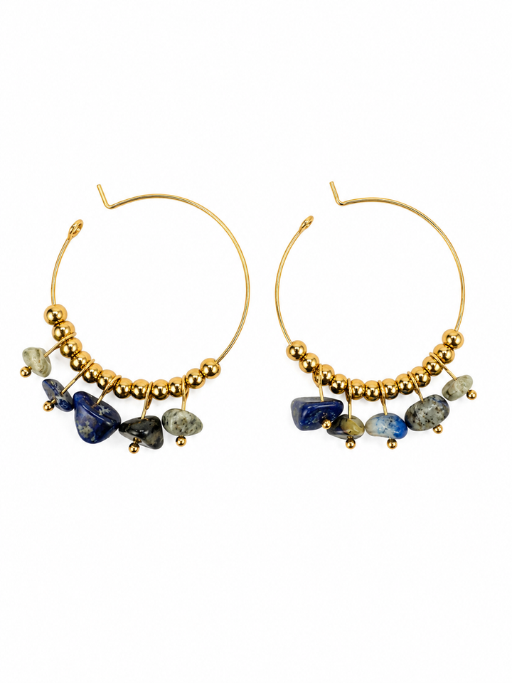 Marbled Green Hoop Earrings