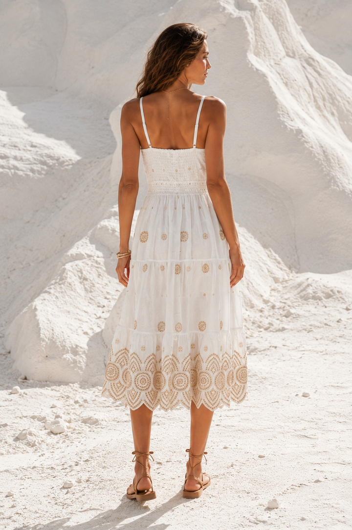 Madina Midi Dress White/Late