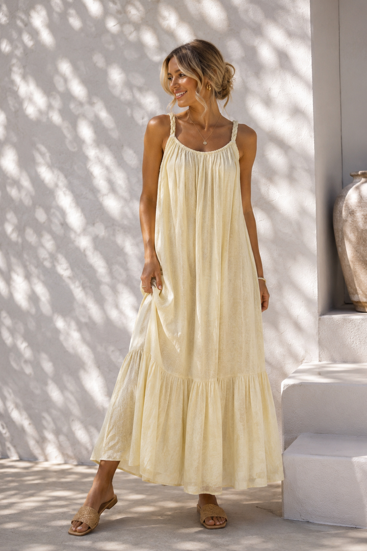 Margot Plait Belt Dress Sand