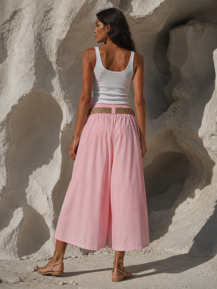 Jasmine Belted Culottes Pink