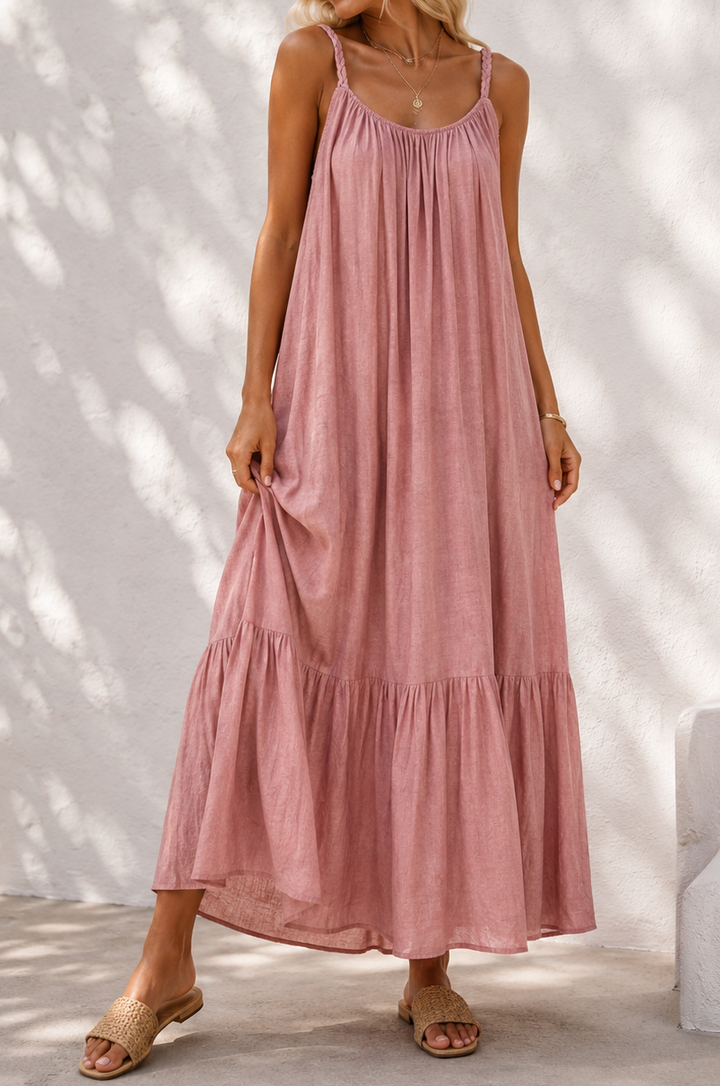 Margot Plait Belt Dress Blush
