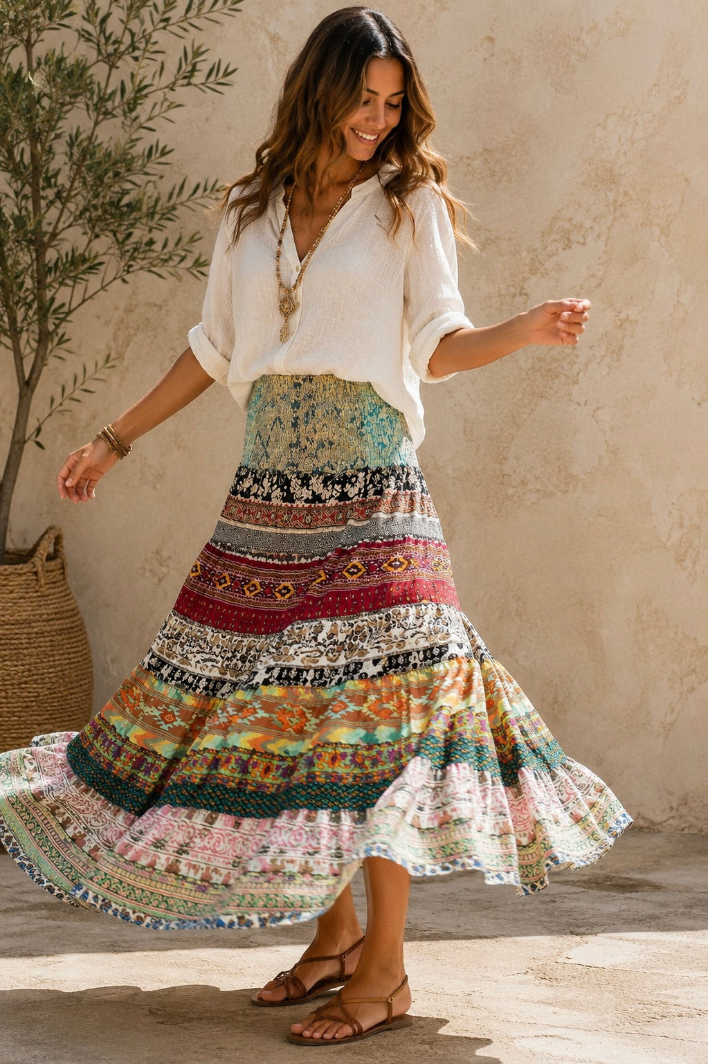 Boho Patchwork Skirt