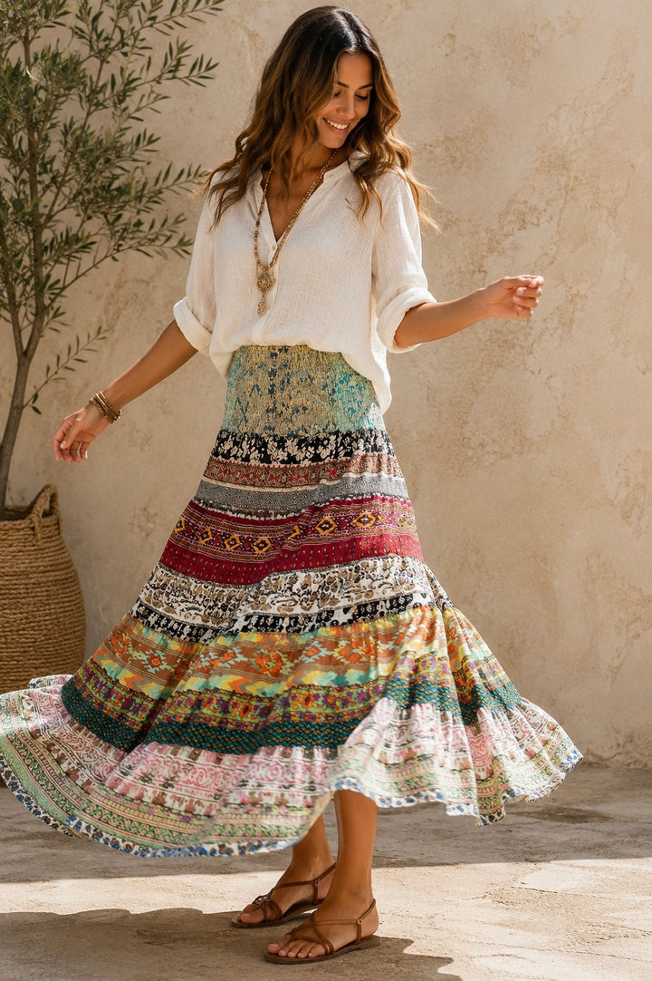 Boho Patchwork Skirt