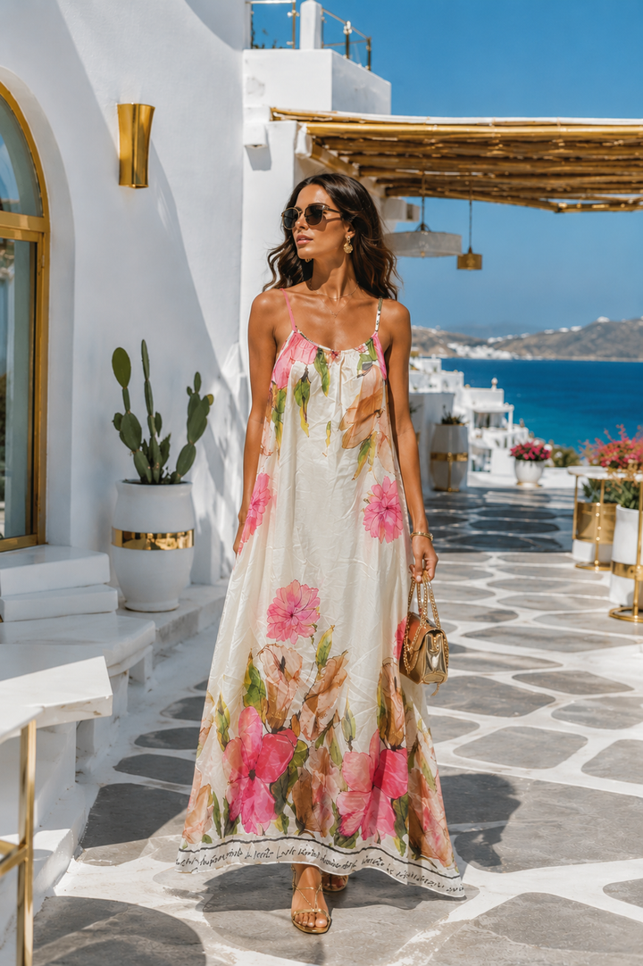 Amadora Floral Maxi Dress Pink