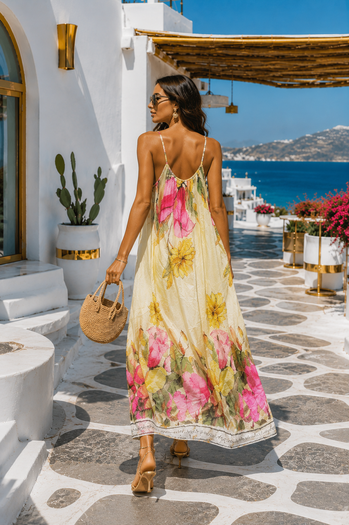 Amadora Floral Maxi Dress Lemon