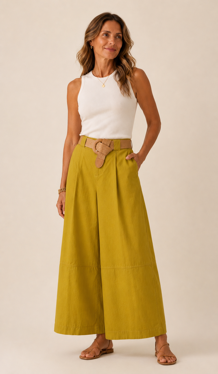 Erica Belted Culottes Ochre