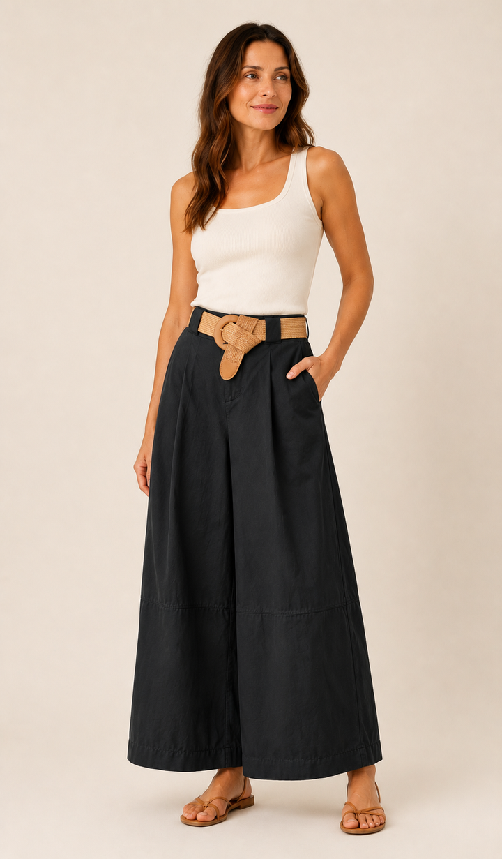 Erica Belted Culottes Black