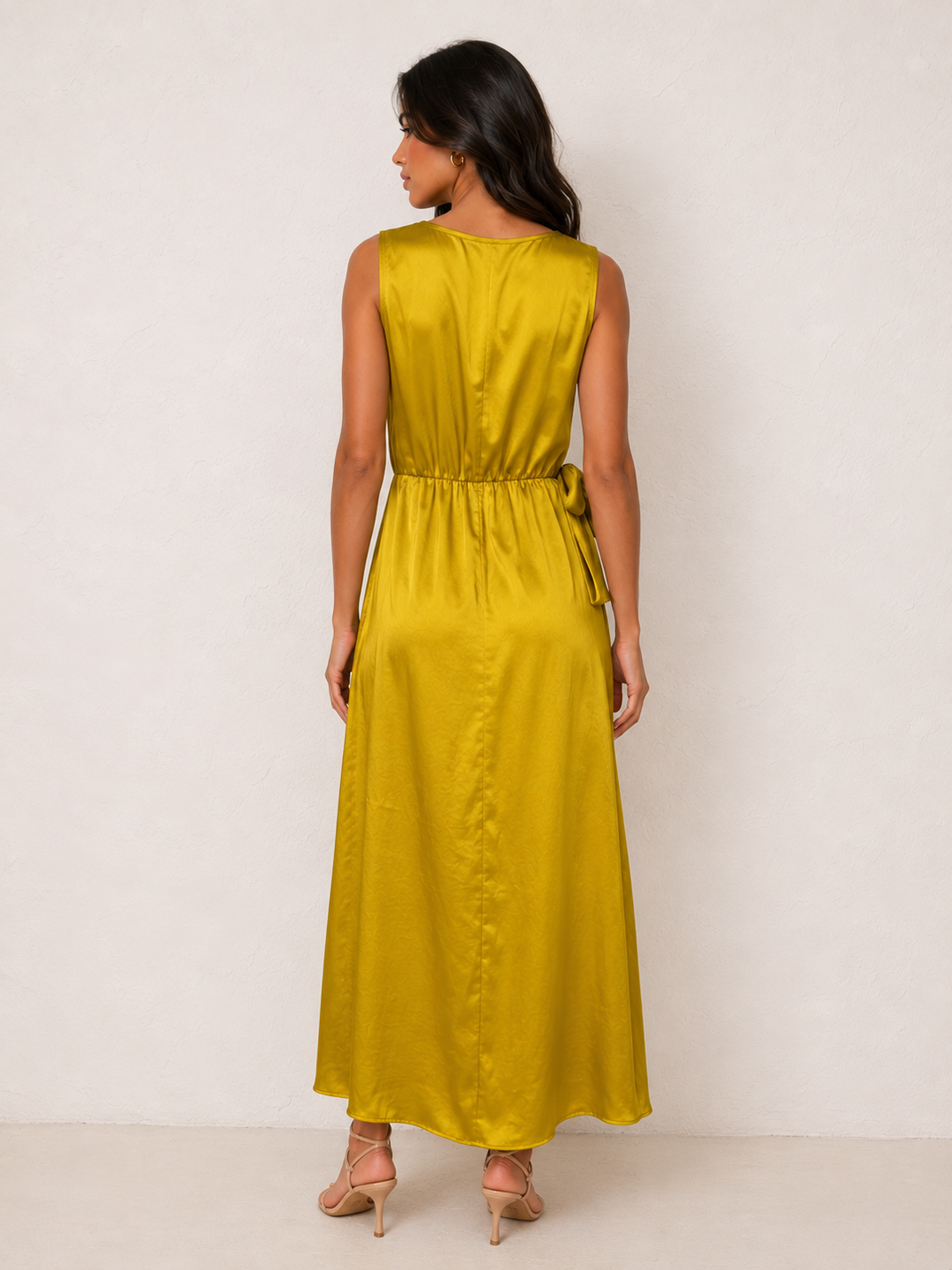 Evelina Side Tie Dress Ochre