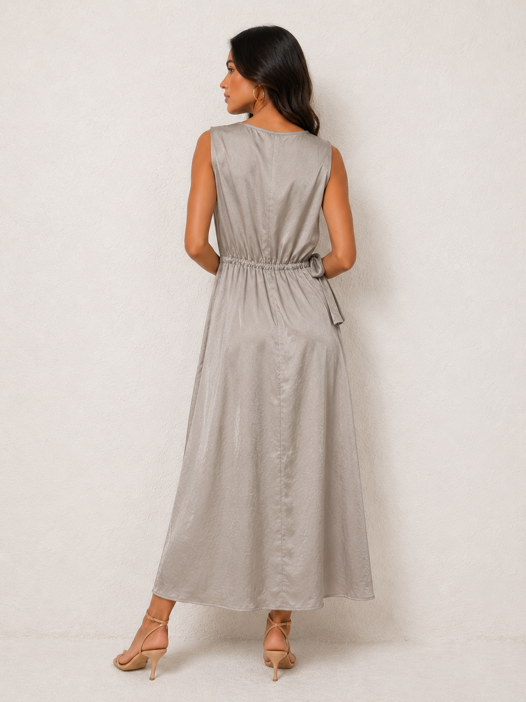 Evelina Side Tie Dress Champagne