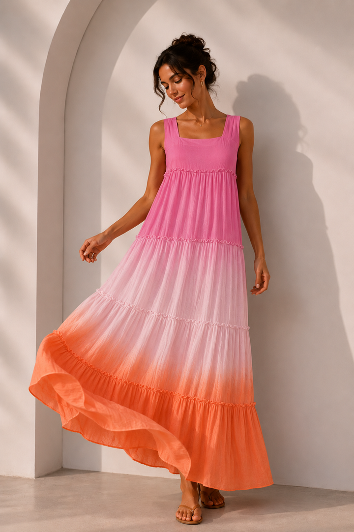 Tantri Tie Dye Dress Fuchsia