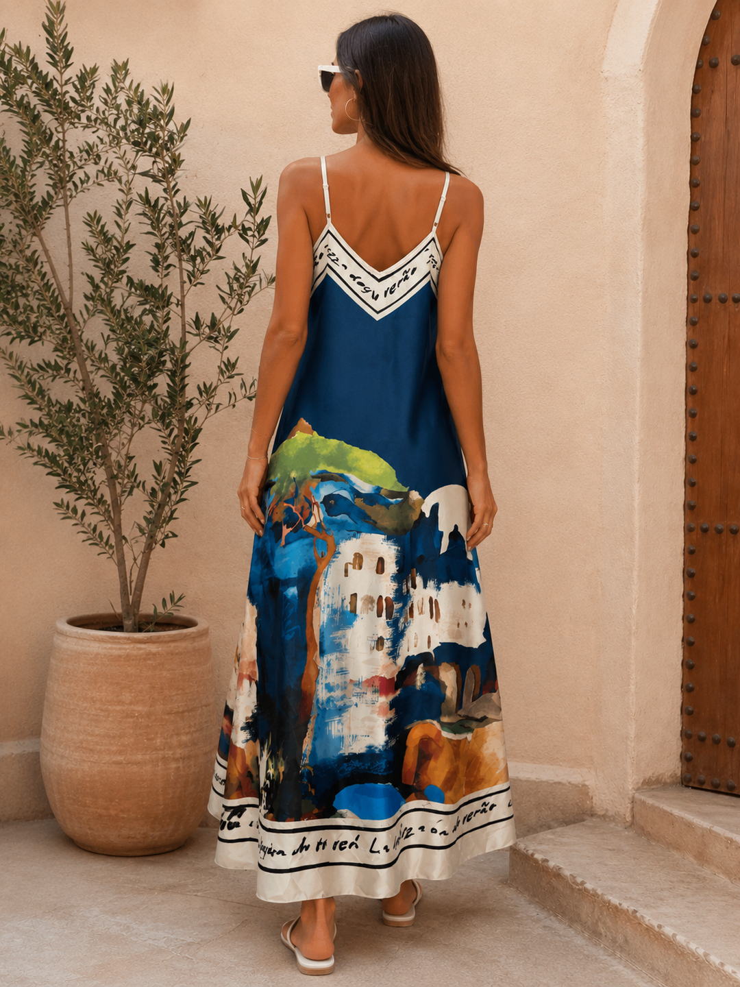 Tranquil Tuscan Maxi Dress Navy