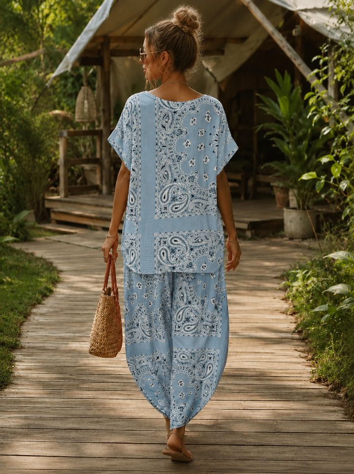 Amelia Bandana Print Co-Ord Blue