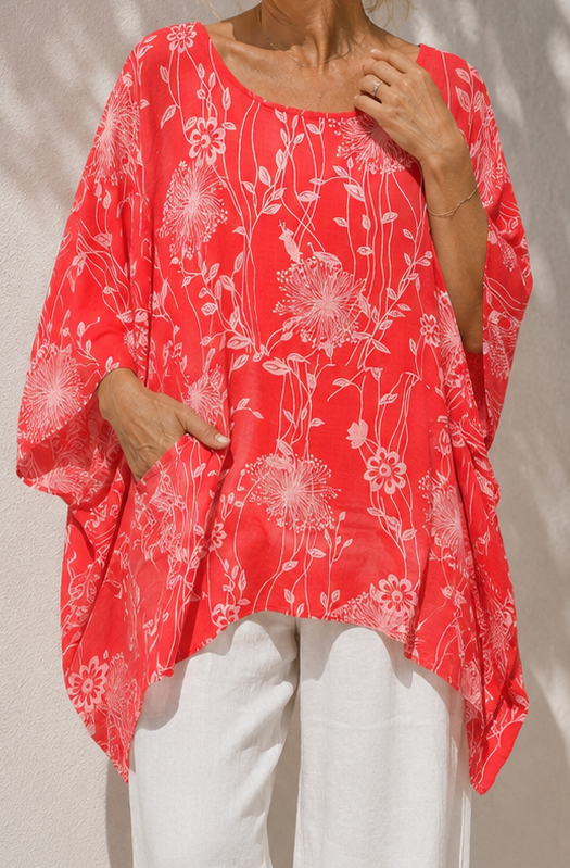 Dandelion Pocket Tunic Coral