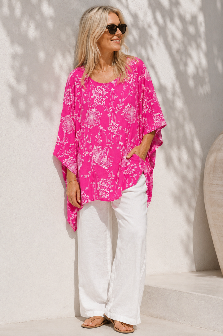 Dandelion Pocket Tunic Fuchsia