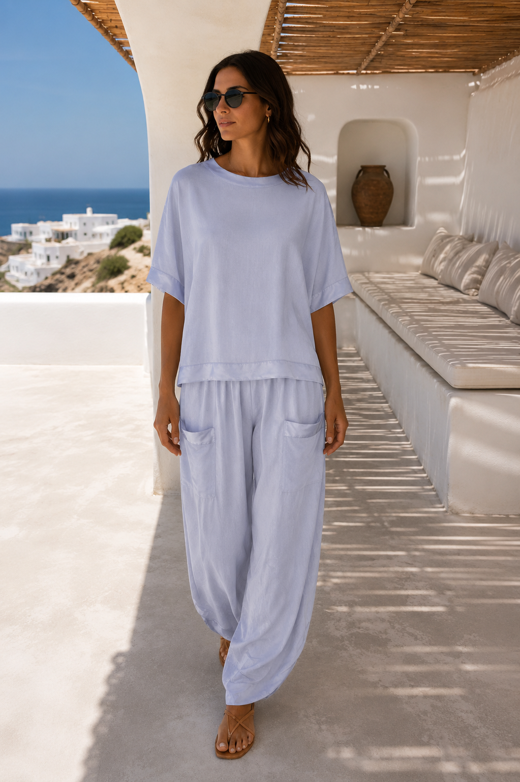 Martina Satin Edge Co-Ord Silver