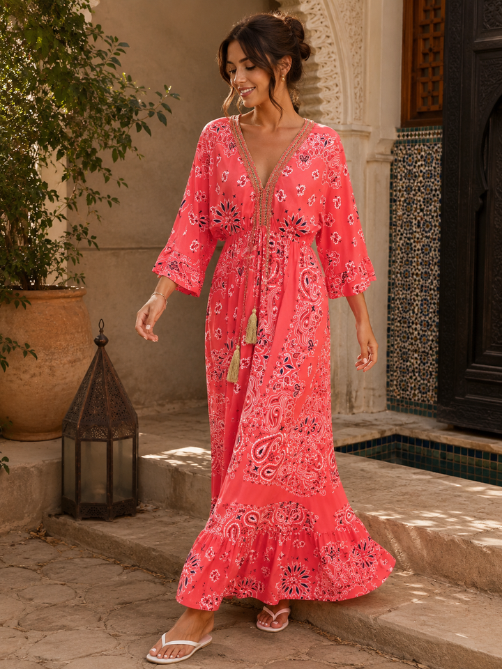 Carmella Bandana Dress Coral