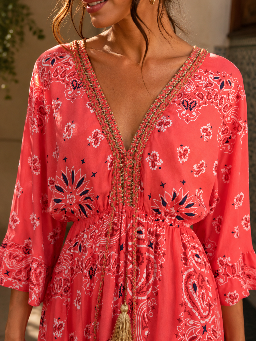 Carmella Bandana Dress Coral