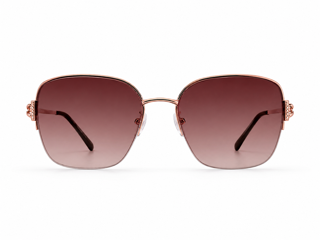 Embellished Clover Sunglasses Rose Gold