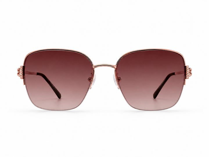 Embellished Clover Sunglasses Rose Gold