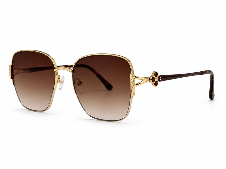 Embellished Clover Sunglasses Tort/Gold