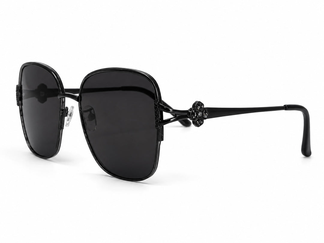 Embellished Clover Sunglasses Black/Black