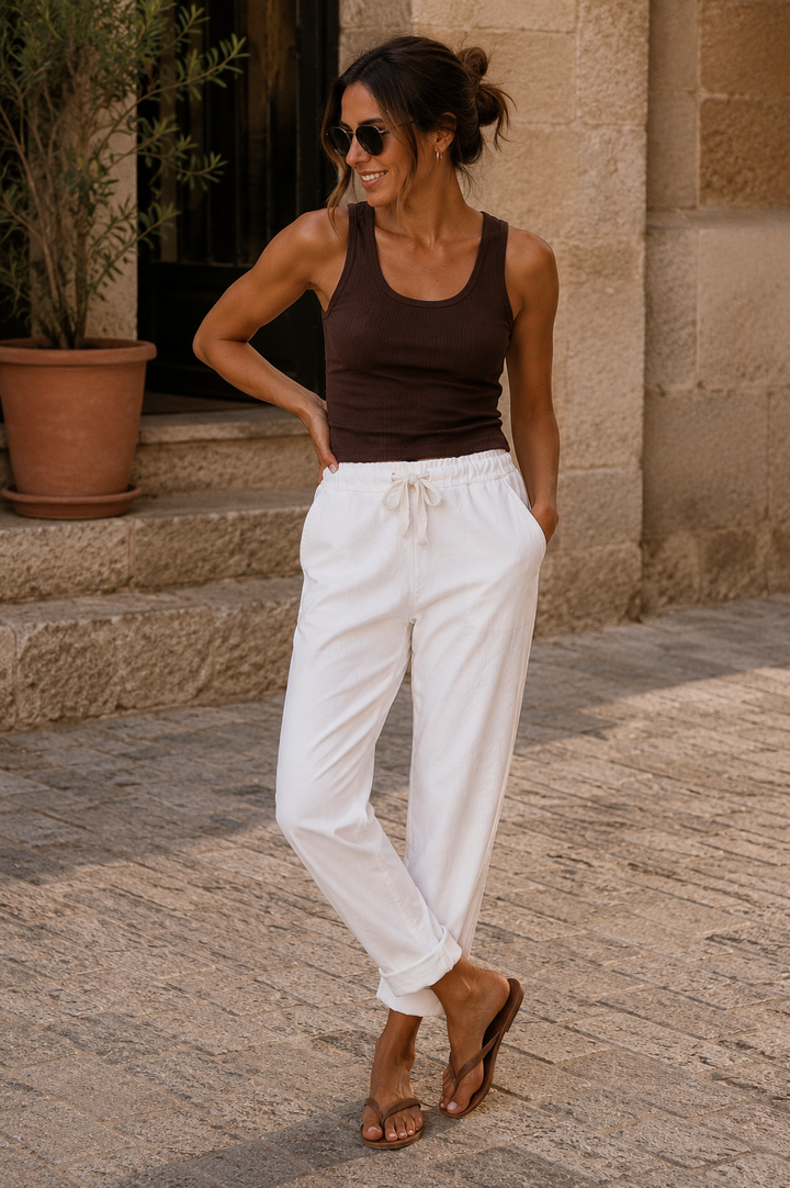 White Plain Magic Pants
