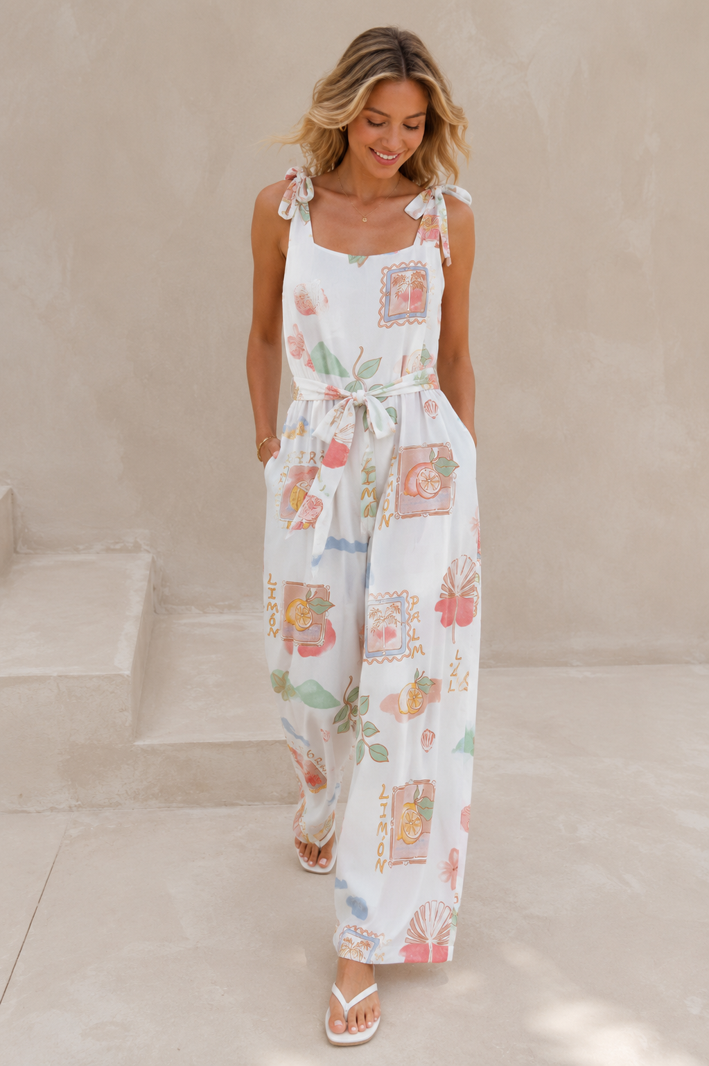 Lestari Vacation Jumpsuit White